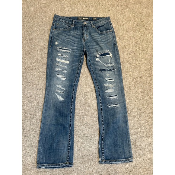 BKE Other - BKE Aiden Bootleg Jeans Mens 32R Medium Wash Distressed Denim Blue Pants